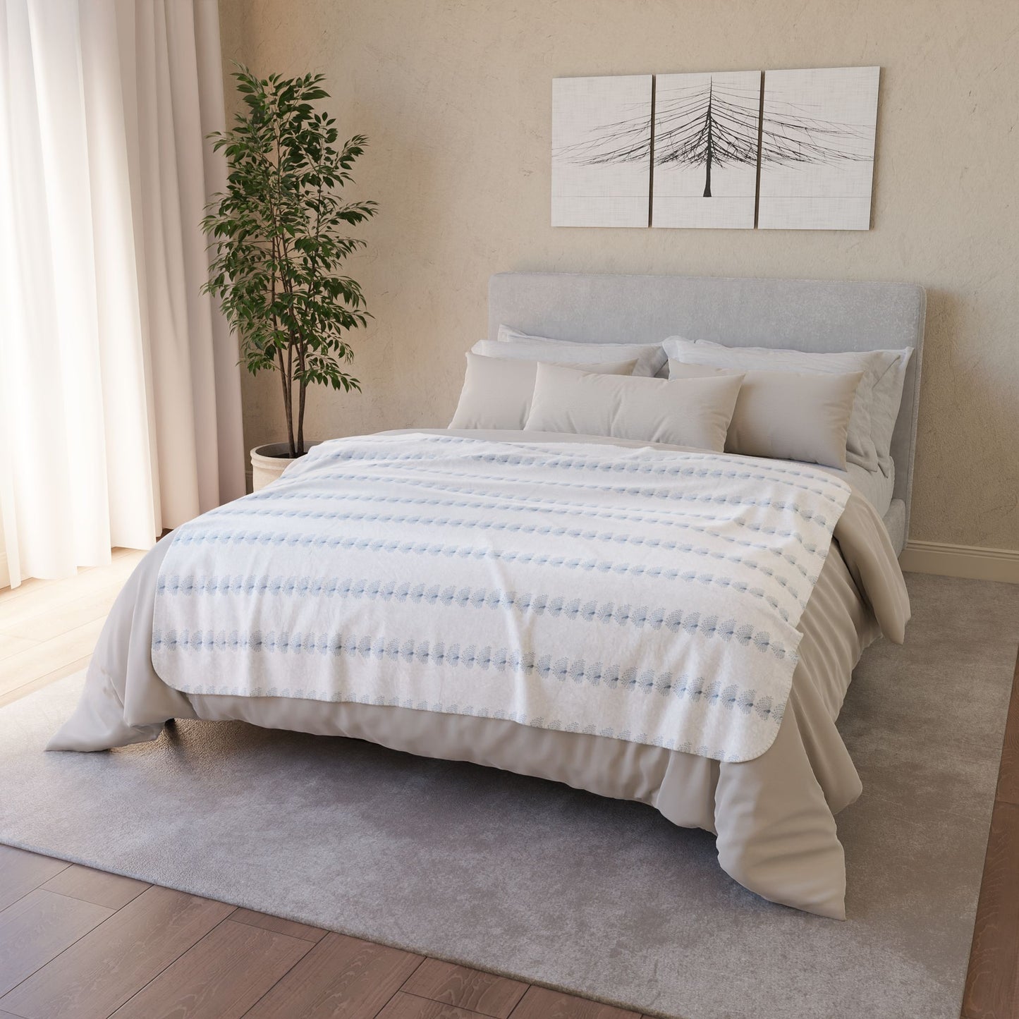 Peacock Cozy Fleece Sherpa Blanket
