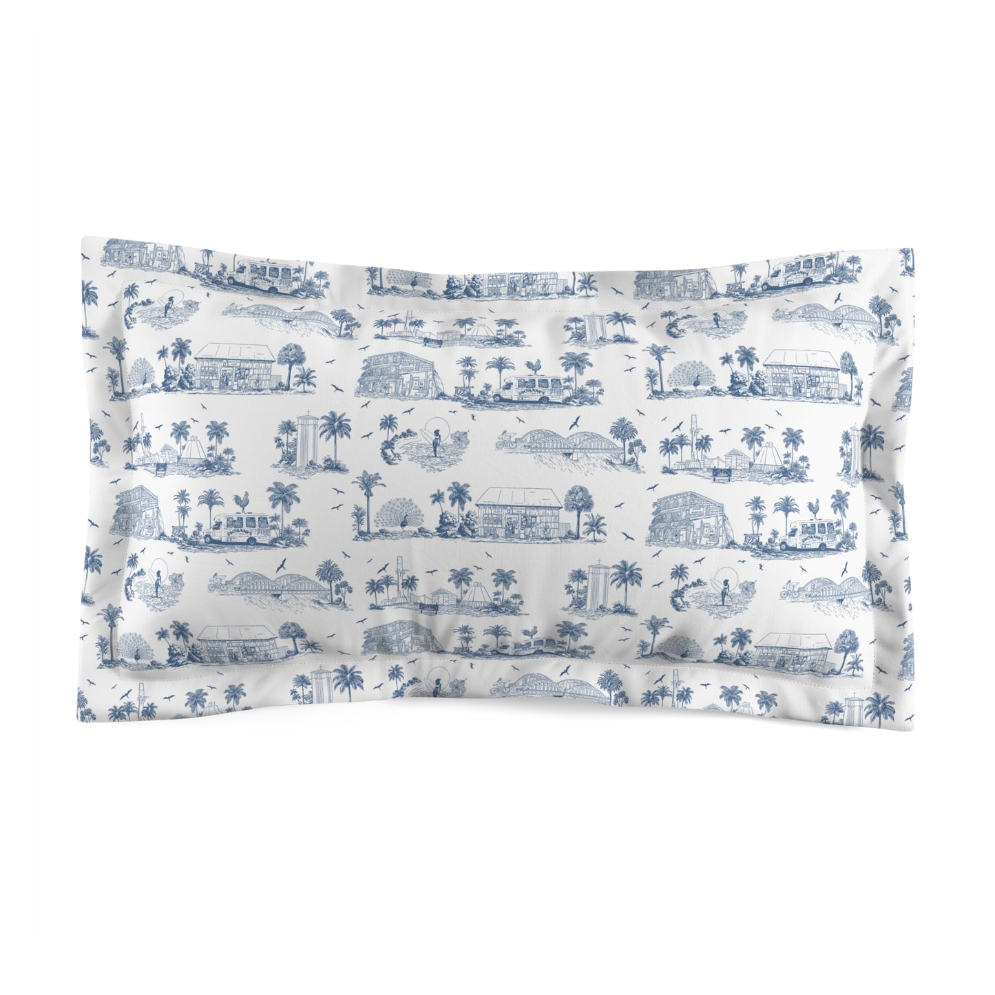 North Shore Pillow Sham white, blue