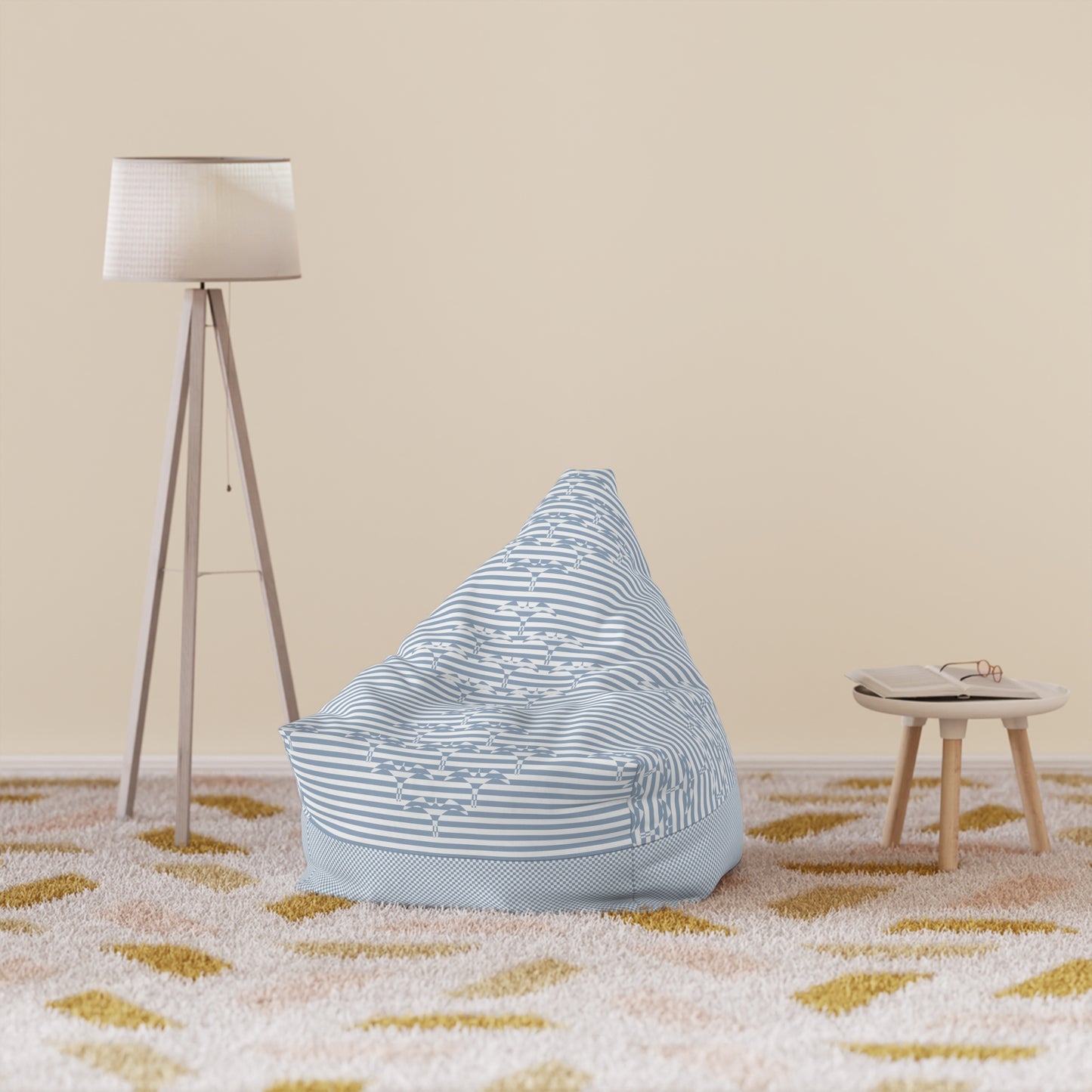 Iwa Bird Stripe Bean Bag Chair Cover