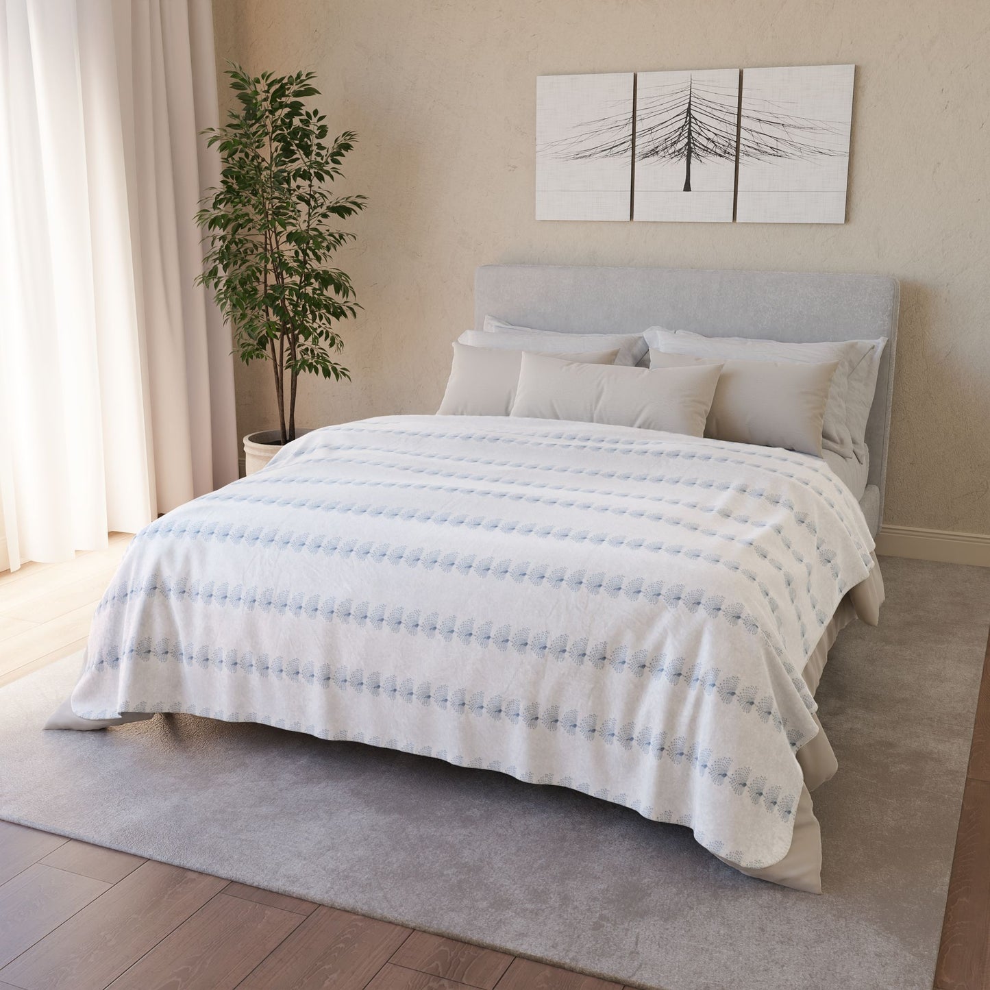 Peacock Cozy Fleece Sherpa Blanket