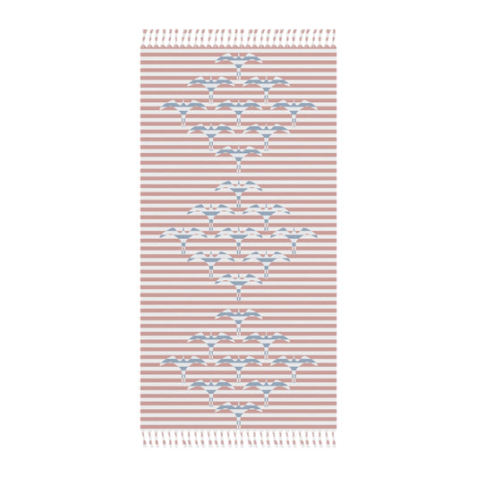 Stripe Iwa Bird Beach Cloth Towel Pale
